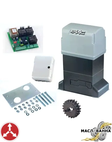 Комплект автоматики Faac 844 R 3PH (шестерня Z16) для откатных ворот-0
